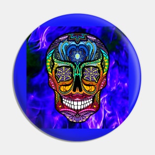 blue sugar skull Pin