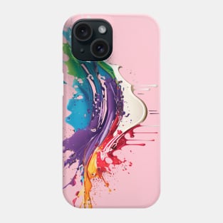 Rainbow wave. Colorful paint splash. Phone Case