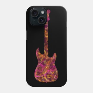 Pink on Yellow Flame Guitar Silhouette Phone Case