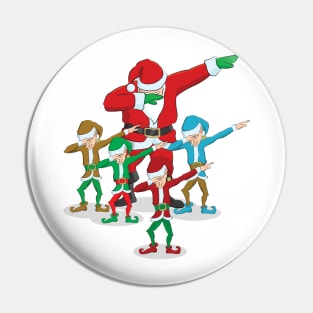 Santa Claus Christmas Dab Tee - Dabbing Santa & Elves Dabs Pin