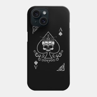 Ace of Spades with Crowned Skull Heavy Metal Song Title Phone Case