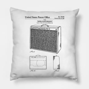 Guitar Amp Patent - Guitarist Band Musician Art - White Pillow