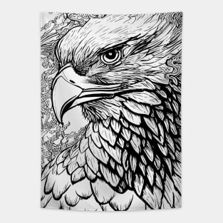 Eagle Bald Eagle Bird Wild Nature Illustration Line Epic Illustration Line Art Tapestry