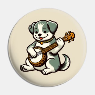 Banjo puppy Pin