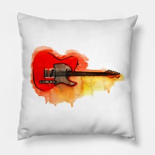 Watercolor guitar Pillow