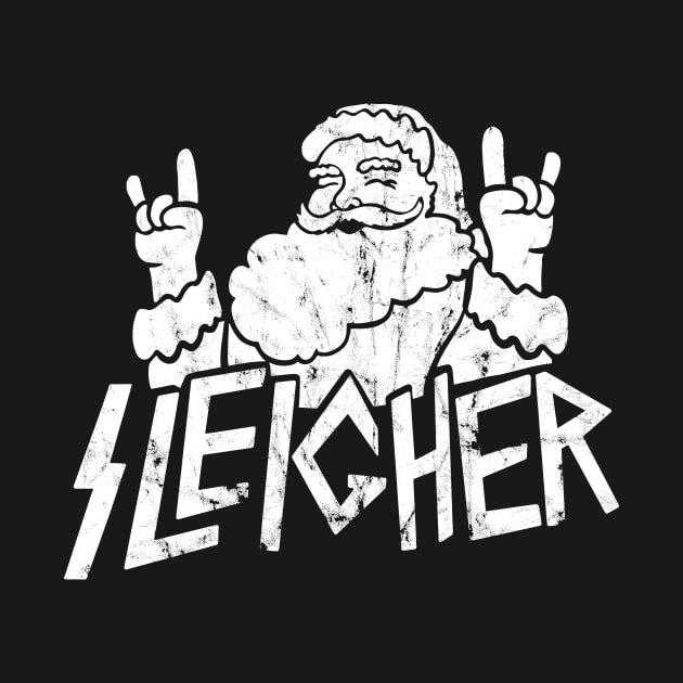 Santa goes Metal Santa Sleigher Funny Christmas for Metalheads Distressed by SusanaDesigns