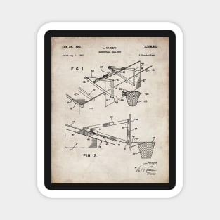 Basketball Patent - Basketball Player Coach Team Art - Antique Magnet