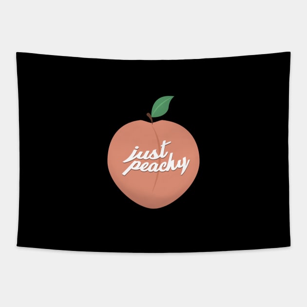 Just Peachy A Tumbler Quote With Aesthetic Art For Good-Vibes Tapestry by mangobanana