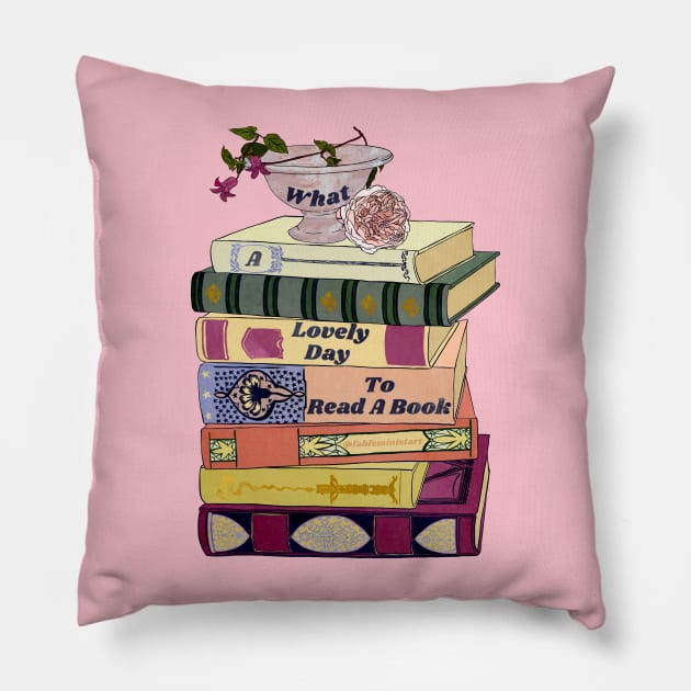 What a lovely day to read a book Pillow by FabulouslyFeminist