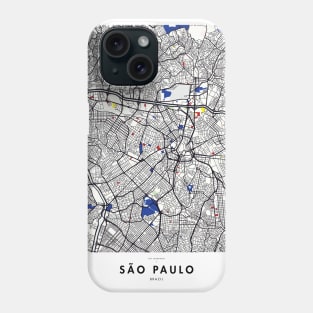 São Paulo (Brazil) Map x Piet Mondrian Phone Case