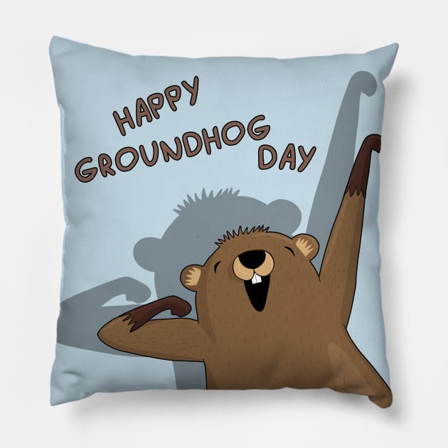 Groundhog day Pillow by valentinahramov