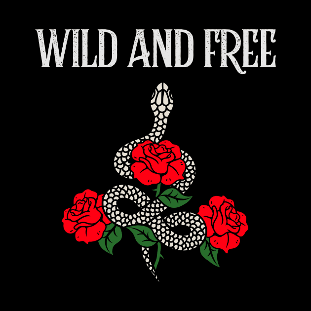 Wild and free snake and roses by DQOW