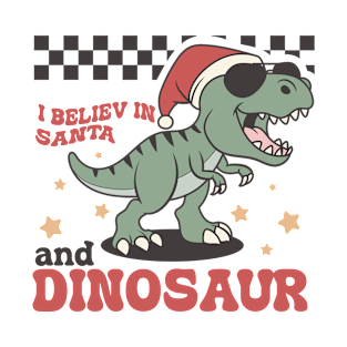 I believ in santa and dinosaur T-Shirt