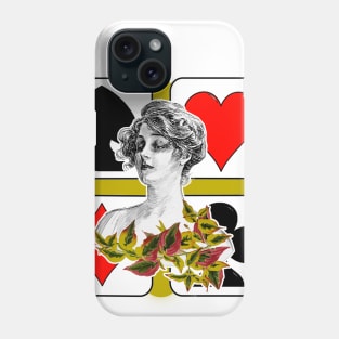 girl of the hearts and clubs playing cards Phone Case