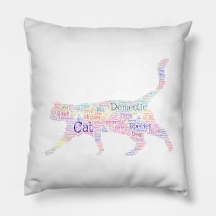 Cat Kitten Silhouette Shape Text Word Cloud Pillow