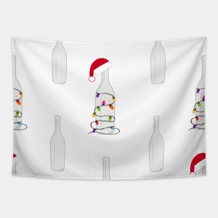 Christmas champagne bottle with Christmas light bulb Tapestry