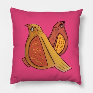 Couple of lovely birds looking for something Pillow