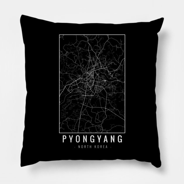 Pyongyang North Korea Minimalist Map Pillow by Mapagram