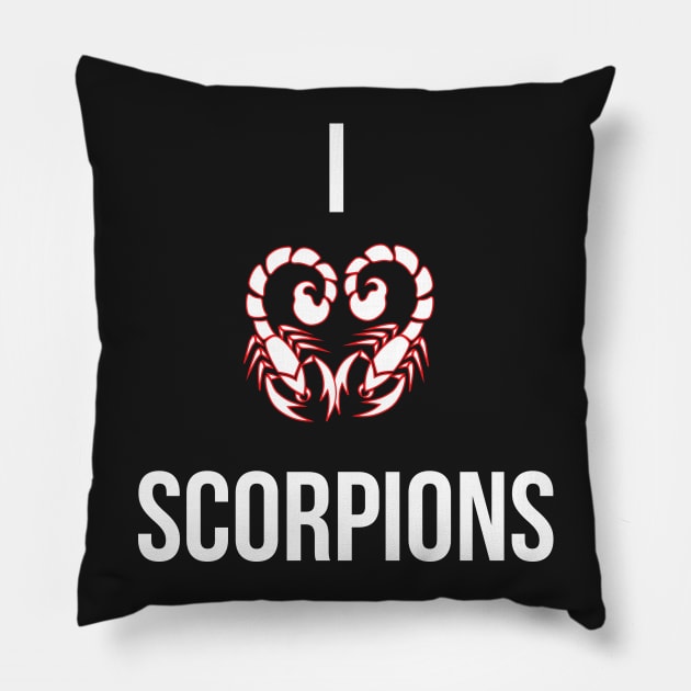 I Love Scorpions T-Shirt For Scorpion Wildlife And Nature Fans / Scorpion Zodiac Sign Shirts Gift For Wife Or Husband / Scorpion Gift Tee Pillow by TheCreekman