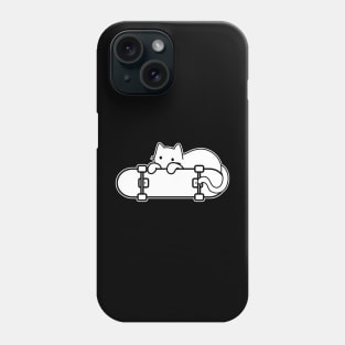 Cat and Skateboard Skateboarding Shy Cat outline Phone Case