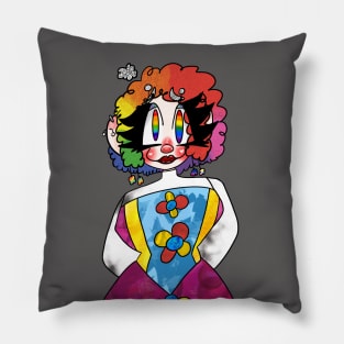rainbow clown girl Pillow