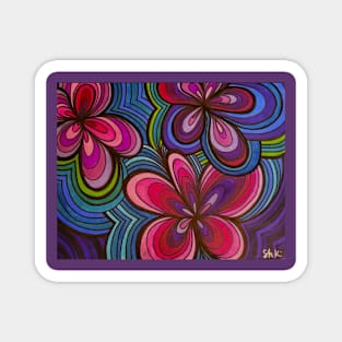 Retro Flowers 2 Magnet