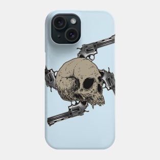 drawing gun and skull Phone Case