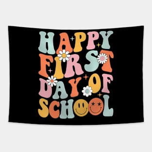 Happy First Day Of School Teachers Kids Back To School Tapestry