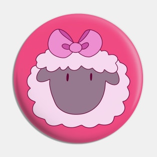 Pretty Bow Sheep Face Pin