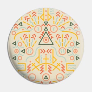 African Tribal Colourful Pattern Pin