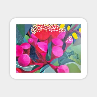 Bright Pink Australian Flower Design Magnet