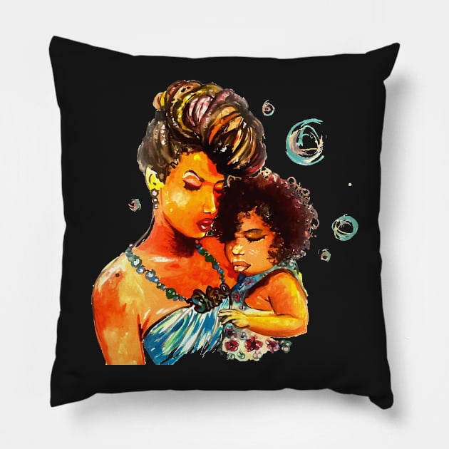 Natural Hair Flawless Curls Like Mother Like Daughter Blackbeauties TShirt/Tees Pillow by EllenDaisyShop