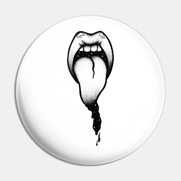 Dripping Tongue Pin by melaniepetersonart