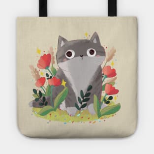 Cute gray cat Tote