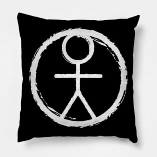 Man in the Circle (White) Pillow