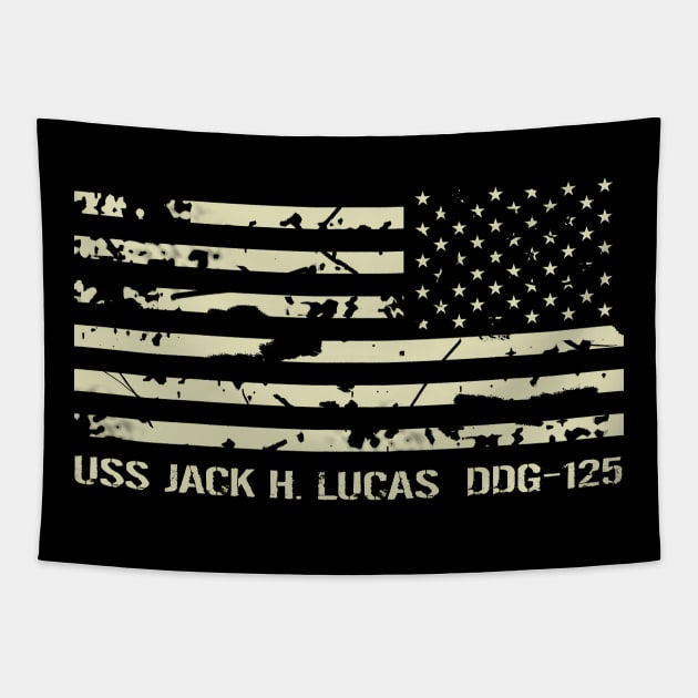 USS Jack H. Lucas Tapestry by Jared S Davies