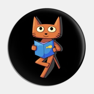 Book lovers cat Pin