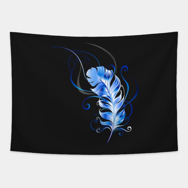 Feather of Blue Fire Tapestry by Blackmoon9