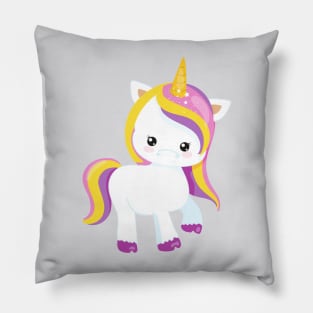 Cute Unicorn, Kawaii Unicorn, Little Unicorn Pillow