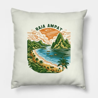 Raja Ampat Beach in Indonesia Pillow