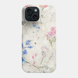 Floral Sage Green Marble Stone Pattern Girly Phone Case