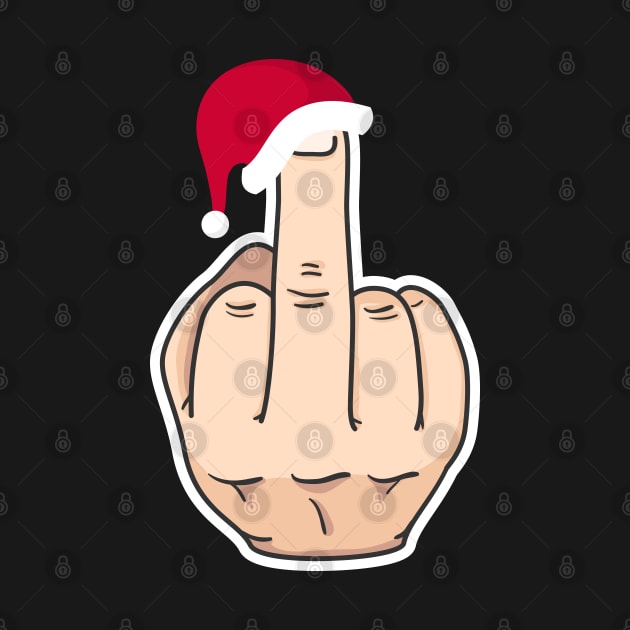 Middle Finger With Santa's Hat Funny Xmas Gift by salemstore