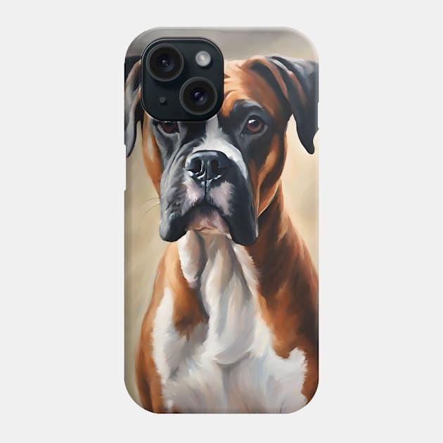 Boxer Dog Breed Oil Painting Phone Case by Art-Jiyuu