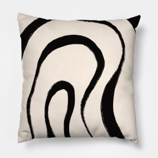 Rainbow Black and White Abstract Pillow