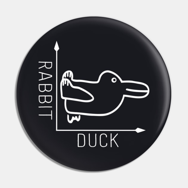 Wittgenstein Rabbit Duck Illusion Pin by Juliano