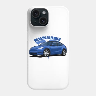 Model Y electric car blue Phone Case