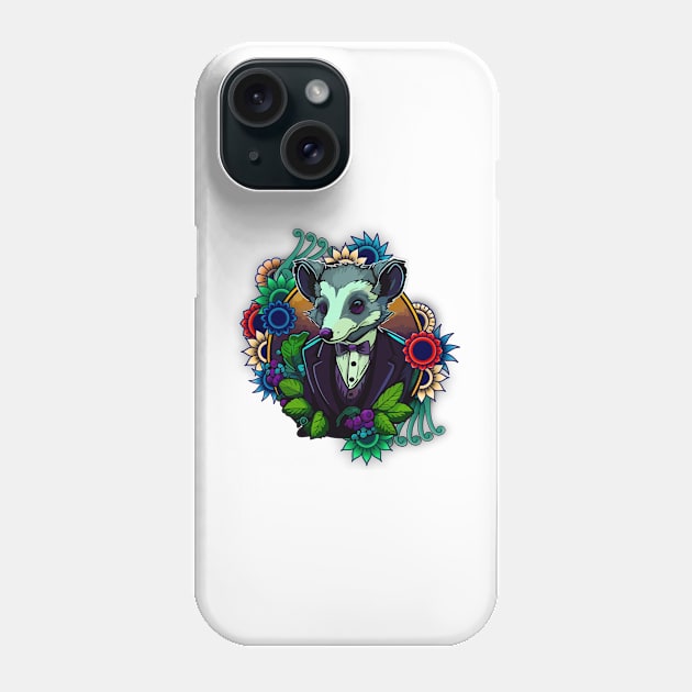 Vignette Frame Gentlepossum Phone Case by PONGEISM STRIPEYE