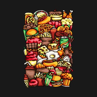 Food Doodle Illustration T-Shirt