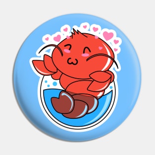 Cute Lobster Cartoon Character Pin