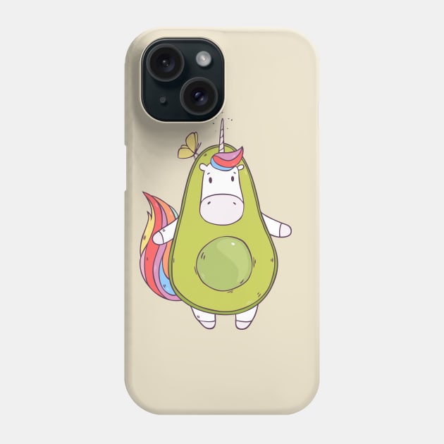 Unicorn Avocado Phone Case by Olya Yatsenko